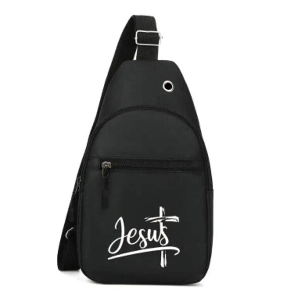 2/$30 Ladies Black Jesus Crossbody Bag - Picture 2 of 8